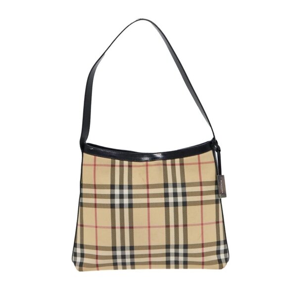 BURBERRY Nova Check Shoulder Bag PVC Beige Auth 88400 - Picture 2 of 16
